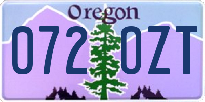 OR license plate 072OZT