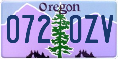 OR license plate 072OZV