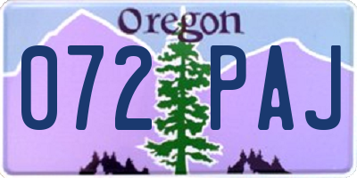OR license plate 072PAJ
