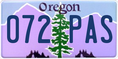 OR license plate 072PAS