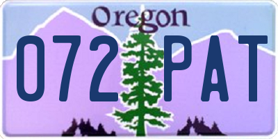 OR license plate 072PAT