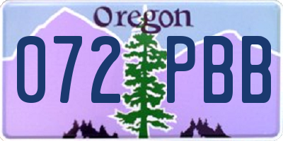 OR license plate 072PBB