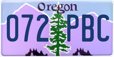 OR license plate 072PBC