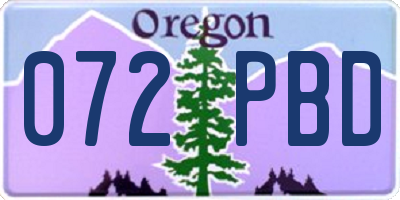 OR license plate 072PBD
