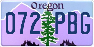 OR license plate 072PBG