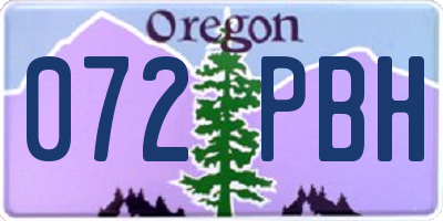 OR license plate 072PBH