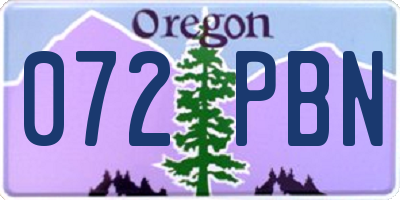 OR license plate 072PBN