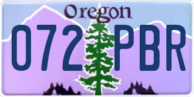OR license plate 072PBR