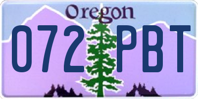 OR license plate 072PBT
