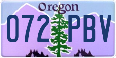 OR license plate 072PBV