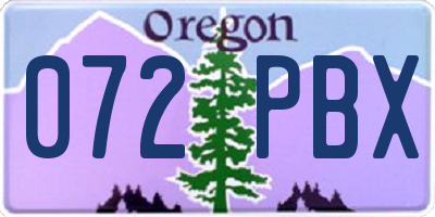 OR license plate 072PBX