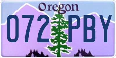 OR license plate 072PBY