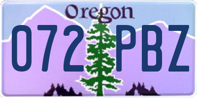 OR license plate 072PBZ