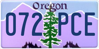 OR license plate 072PCE