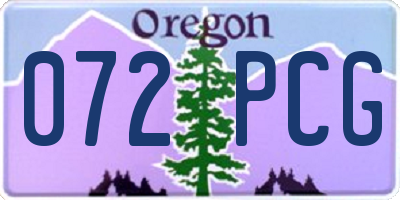 OR license plate 072PCG