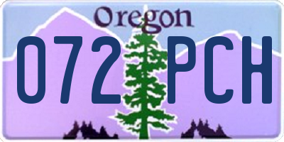 OR license plate 072PCH