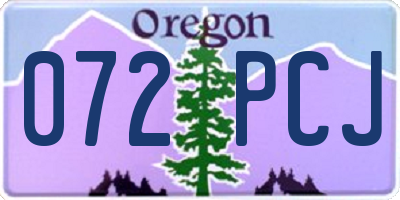 OR license plate 072PCJ