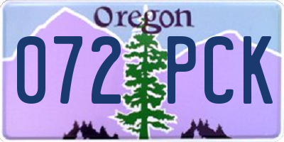 OR license plate 072PCK