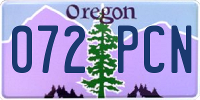 OR license plate 072PCN
