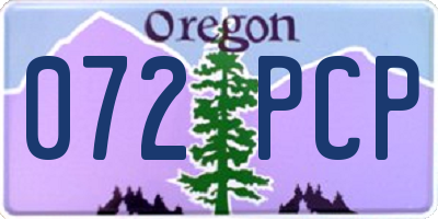 OR license plate 072PCP