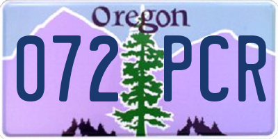 OR license plate 072PCR