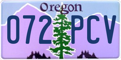 OR license plate 072PCV