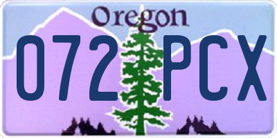 OR license plate 072PCX