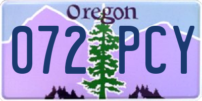 OR license plate 072PCY