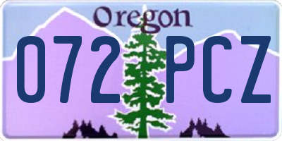 OR license plate 072PCZ