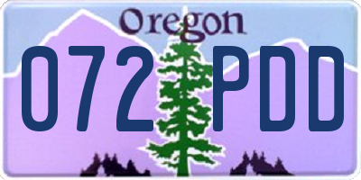 OR license plate 072PDD