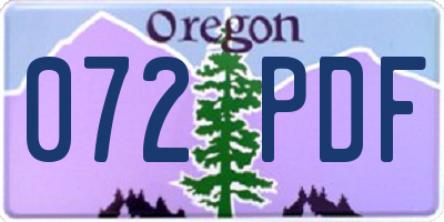 OR license plate 072PDF