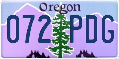 OR license plate 072PDG