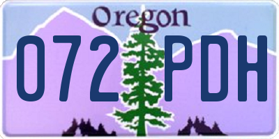 OR license plate 072PDH