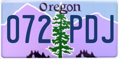 OR license plate 072PDJ