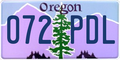 OR license plate 072PDL