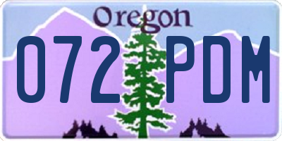 OR license plate 072PDM