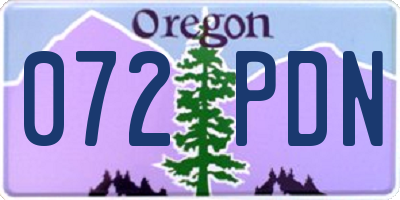 OR license plate 072PDN