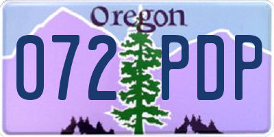 OR license plate 072PDP