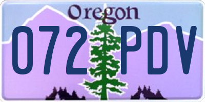 OR license plate 072PDV