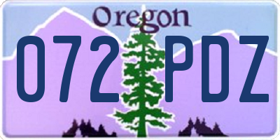 OR license plate 072PDZ