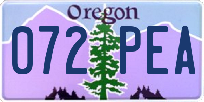 OR license plate 072PEA