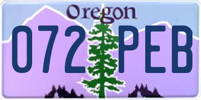 OR license plate 072PEB