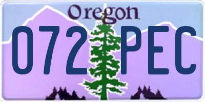 OR license plate 072PEC