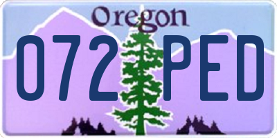 OR license plate 072PED