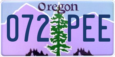 OR license plate 072PEE
