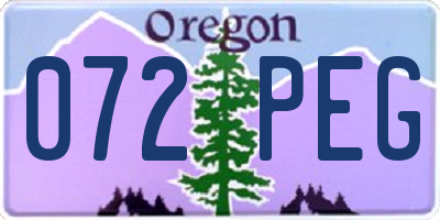 OR license plate 072PEG