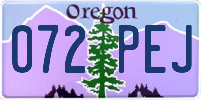 OR license plate 072PEJ