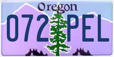 OR license plate 072PEL