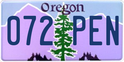 OR license plate 072PEN