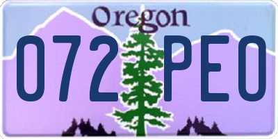 OR license plate 072PEO